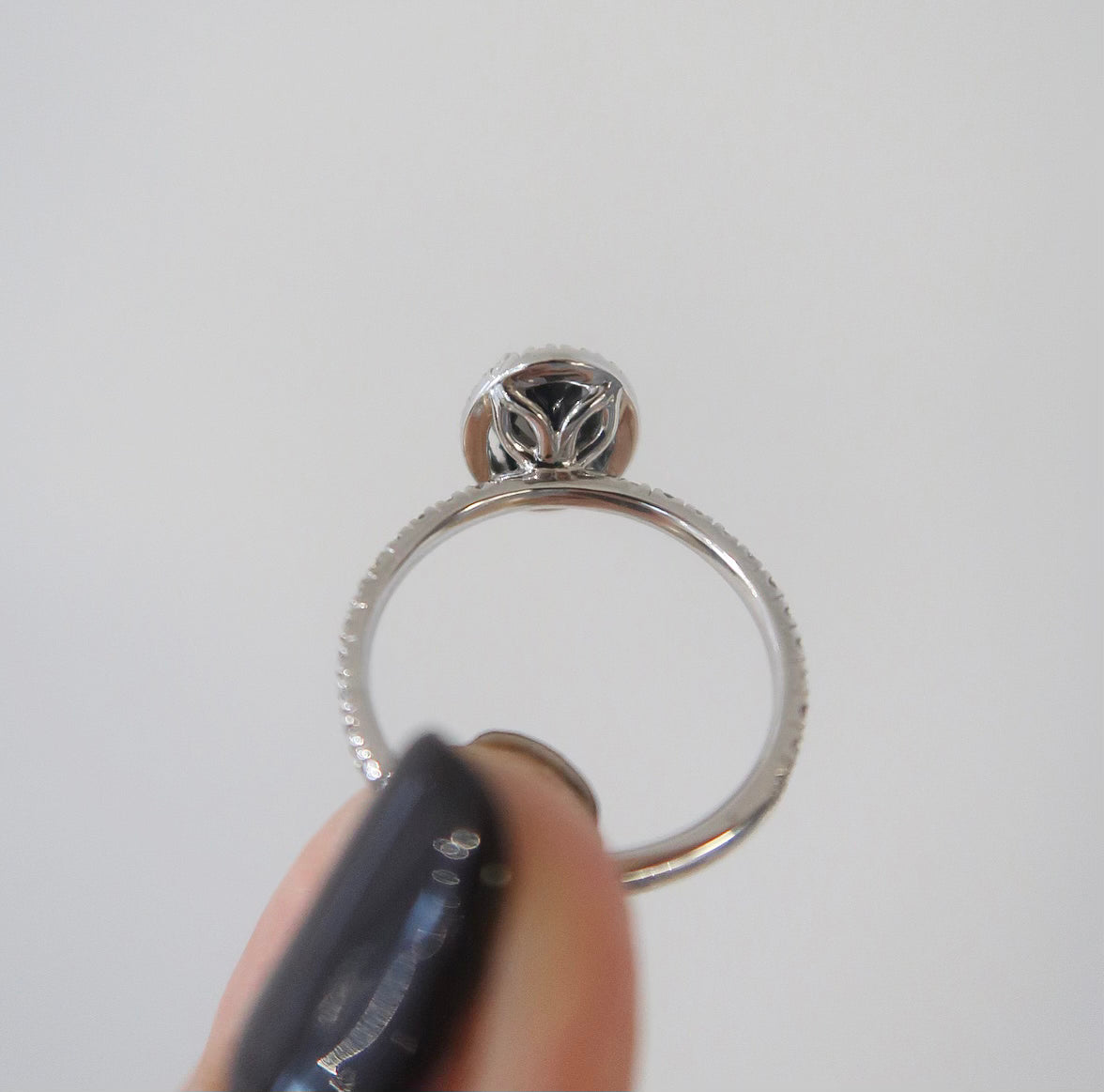 READY: 1.5 CT Oval Halo Black Moissanite Engagement Ring