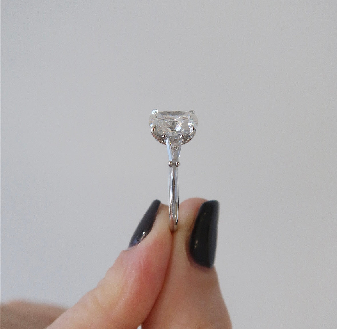 READY: 2.4 ct Elongated Cushion Amor Moissanite Engagement Ring