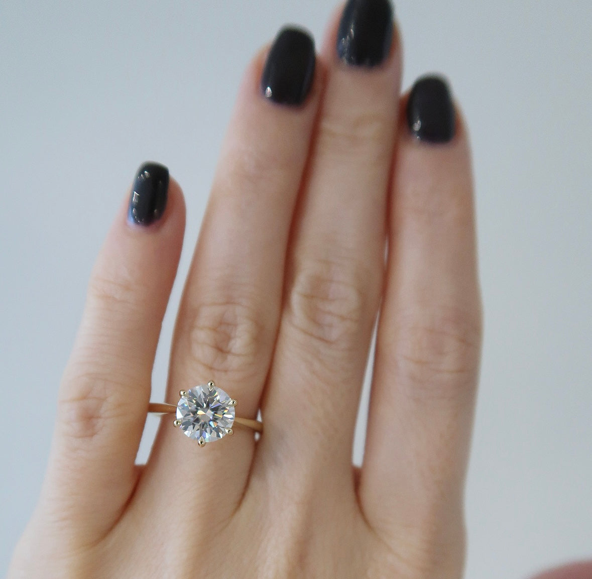 READY: 2 ct Round Petal Moissanite Engagement Ring