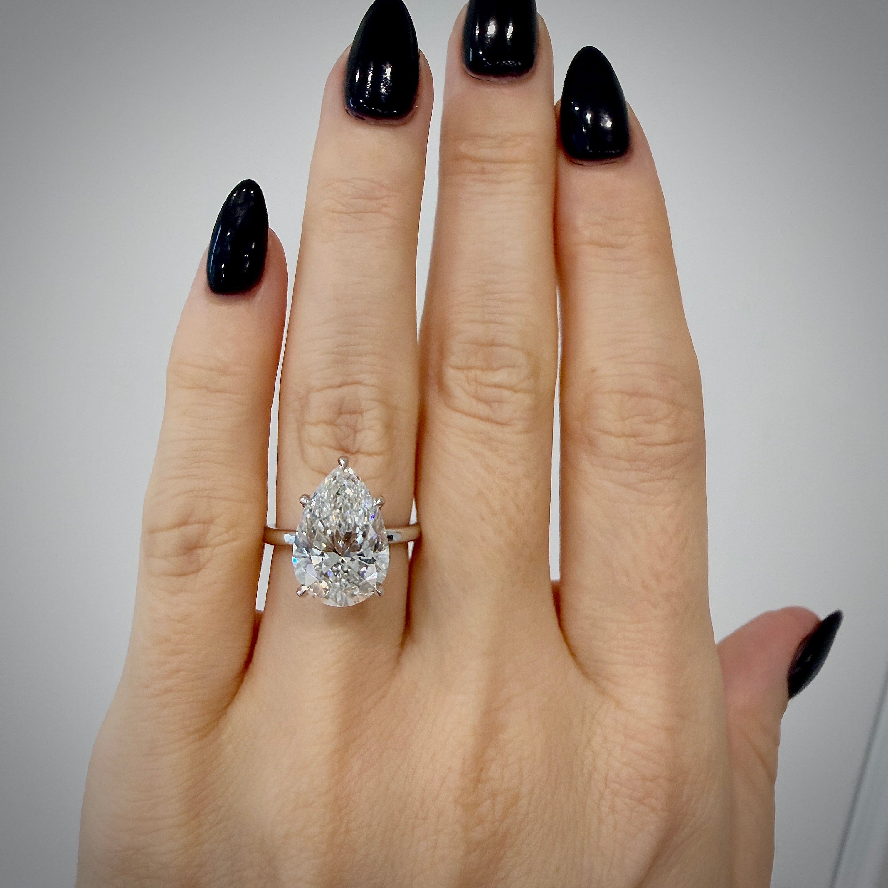 Lab Diamond Solitaire - 5.03 ct E VS2 Pear Cut