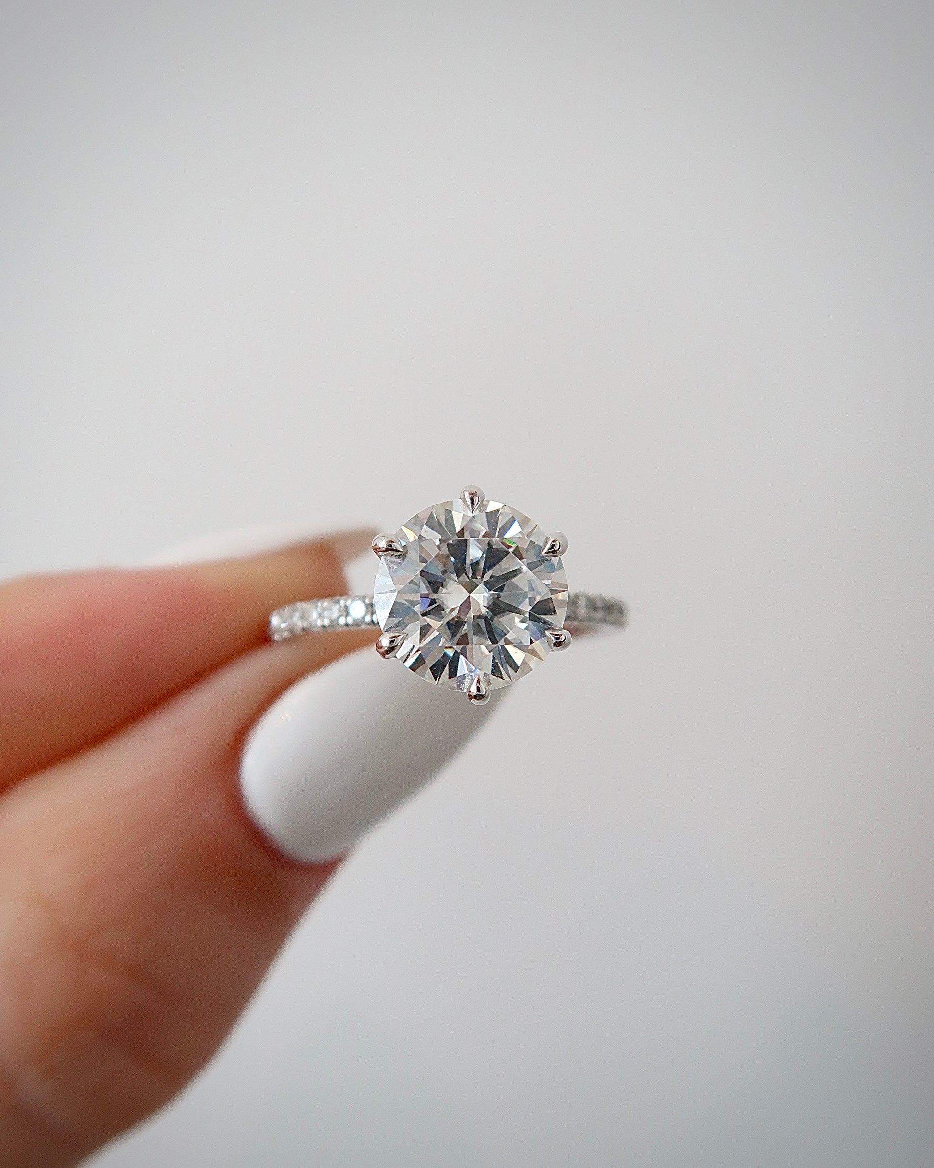 READY: ct Round Petal Engagement Ring - Main Image