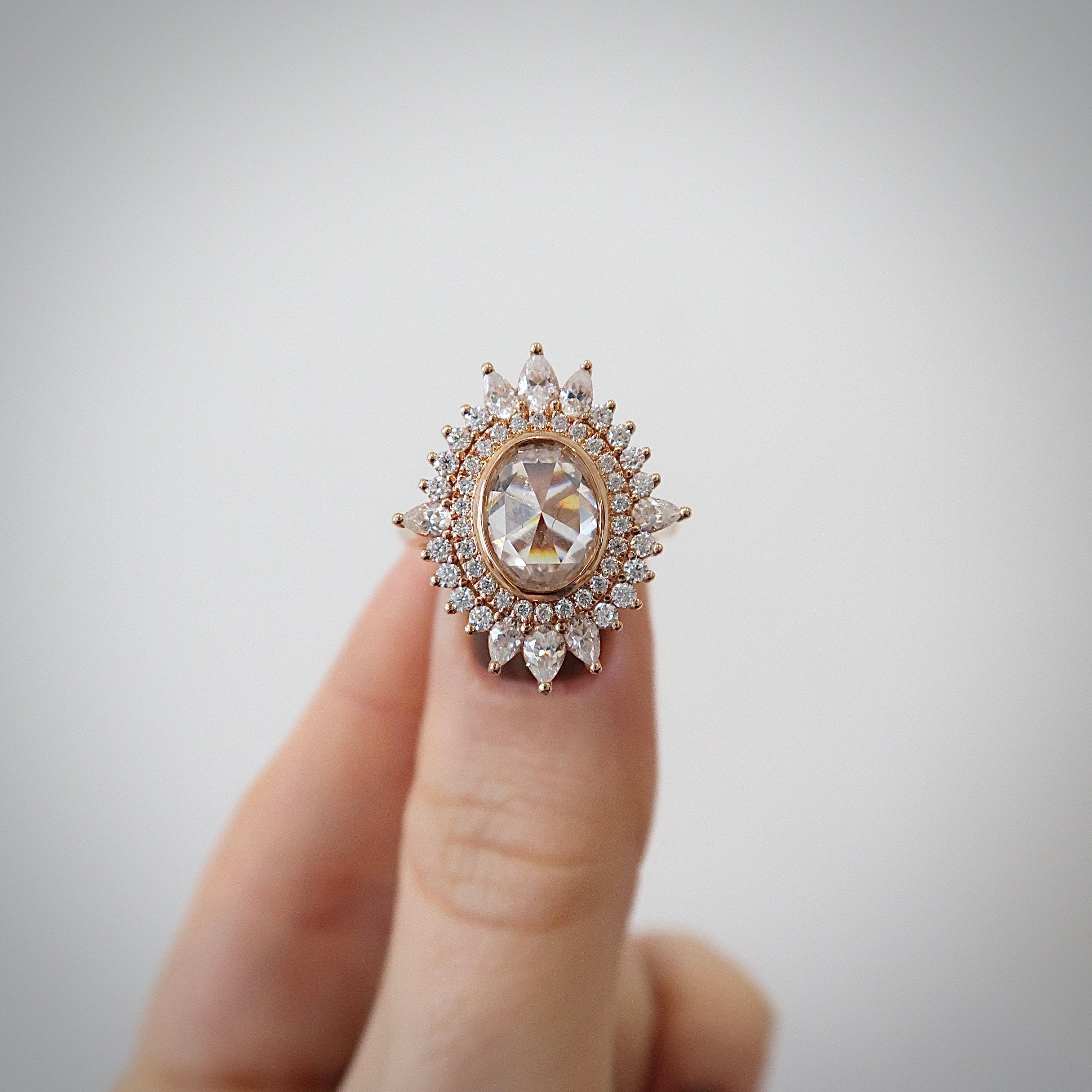 READY: Oval Rose Cut - Heirloom Style Engagement Ring