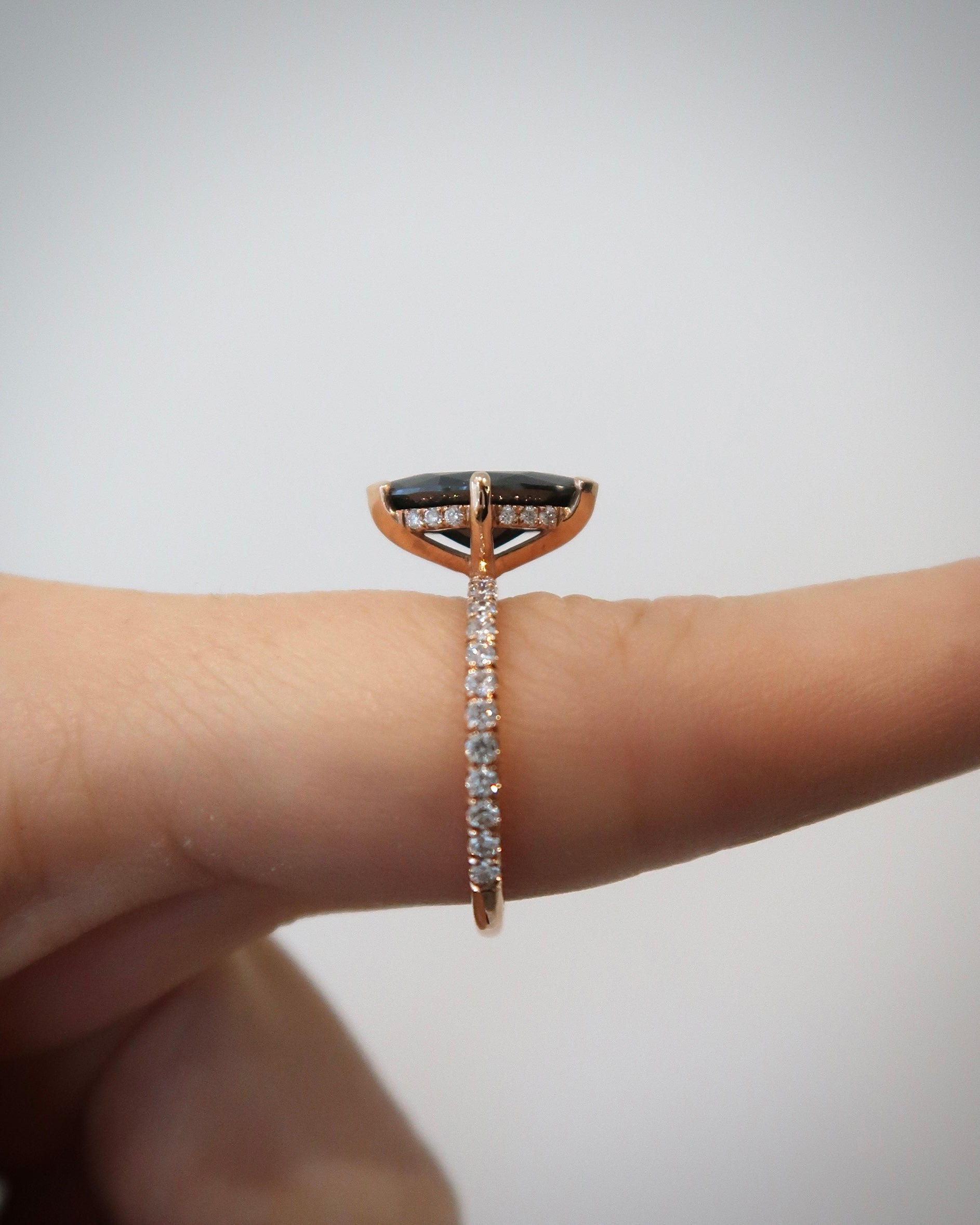 READY: Black Moissanite - Marquis Ring