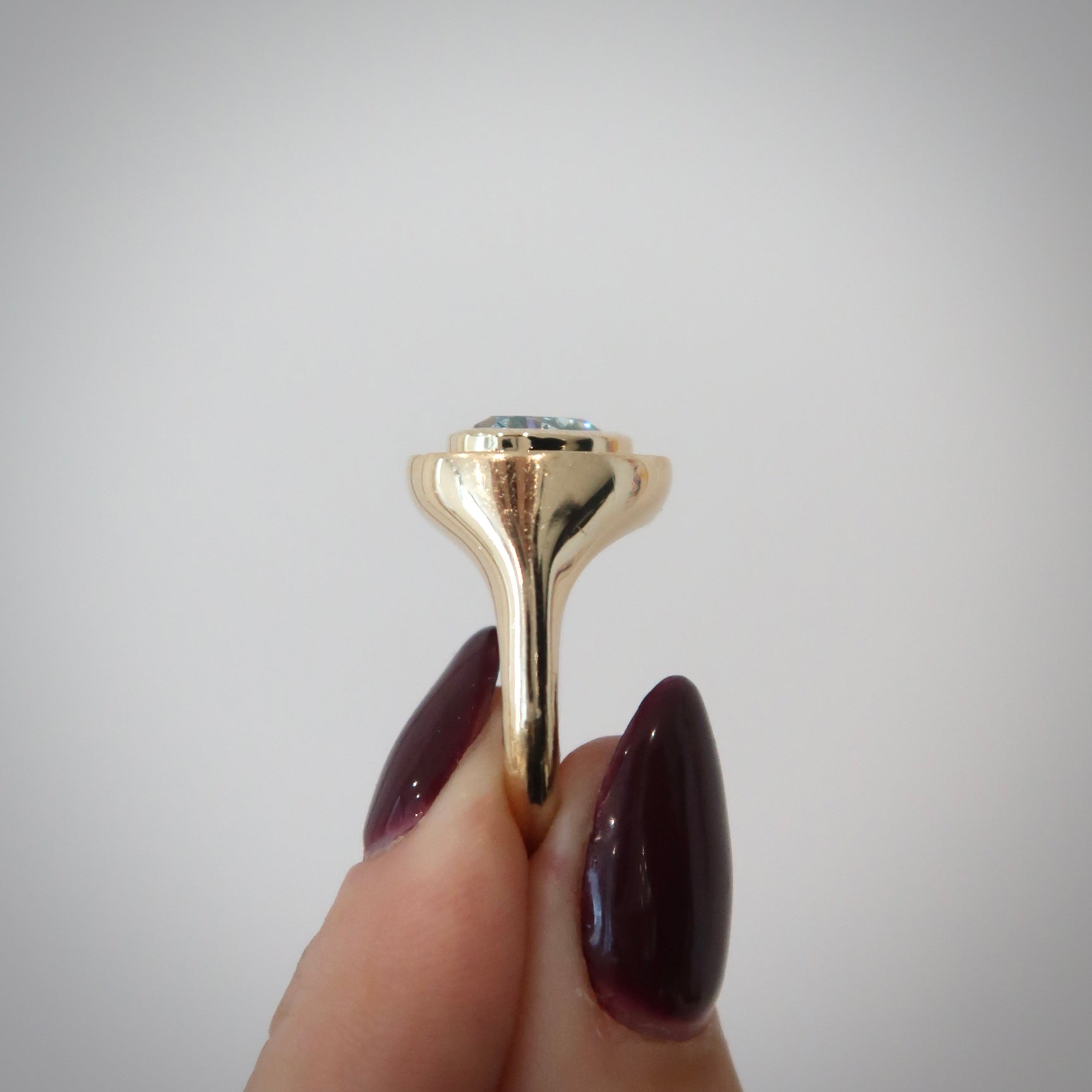 Signet Halo Ring - Blue Heart Lab Diamond