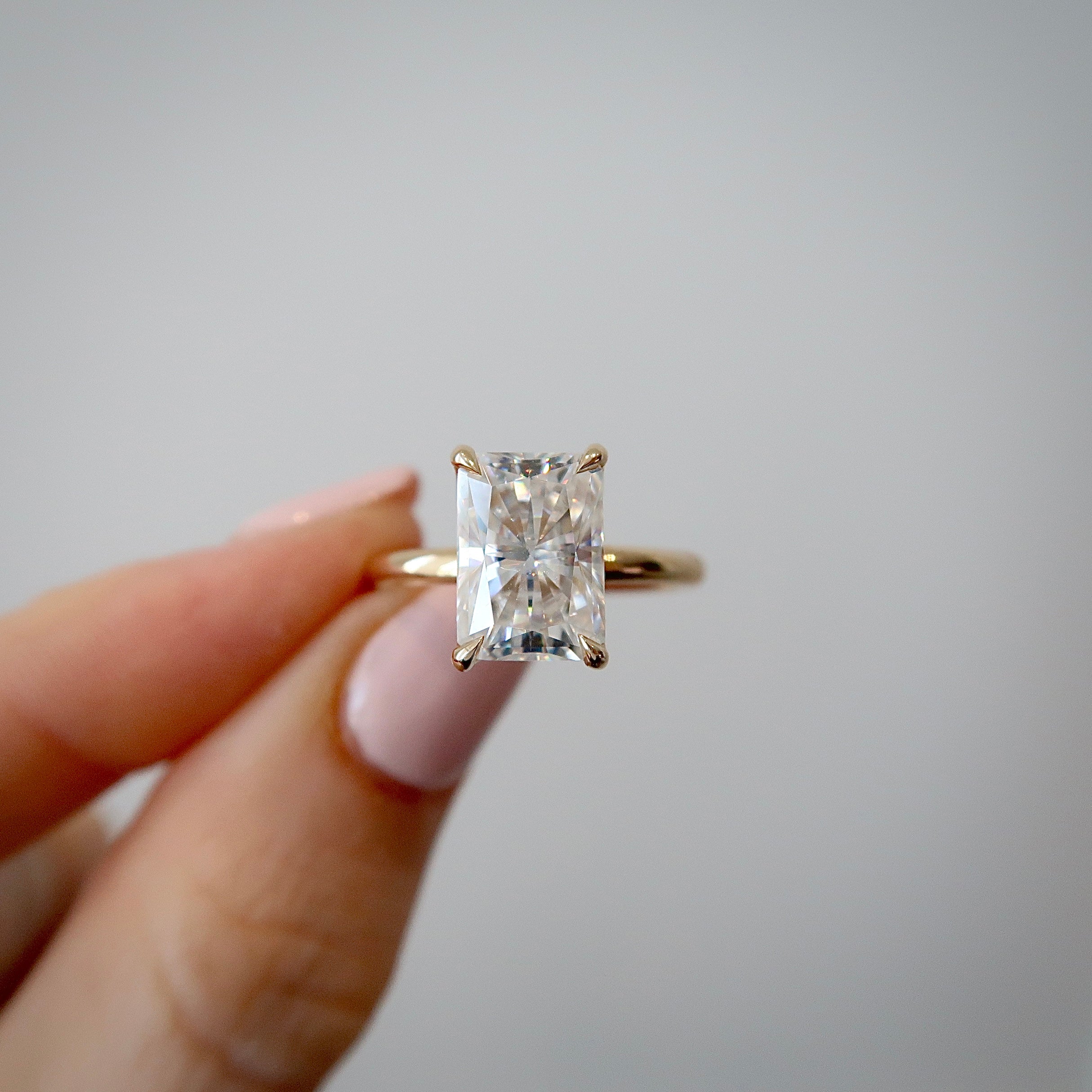 DAILY DEAL: 3 ct Radiant Cut Moissanite Petal Ring