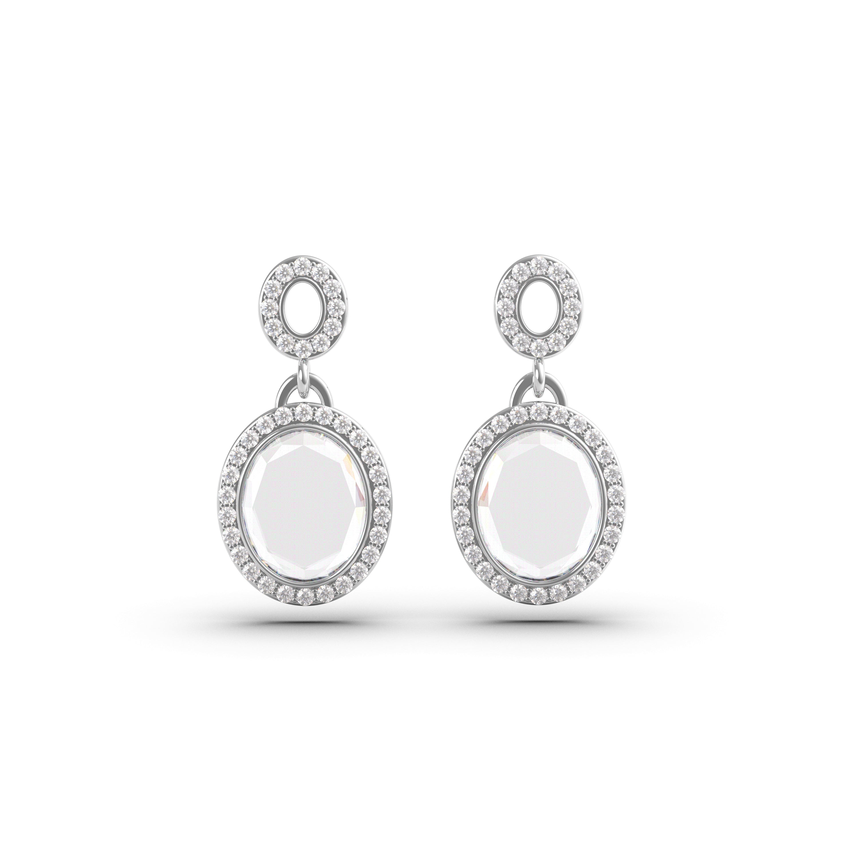 Portrait Cut Earrings - Oval