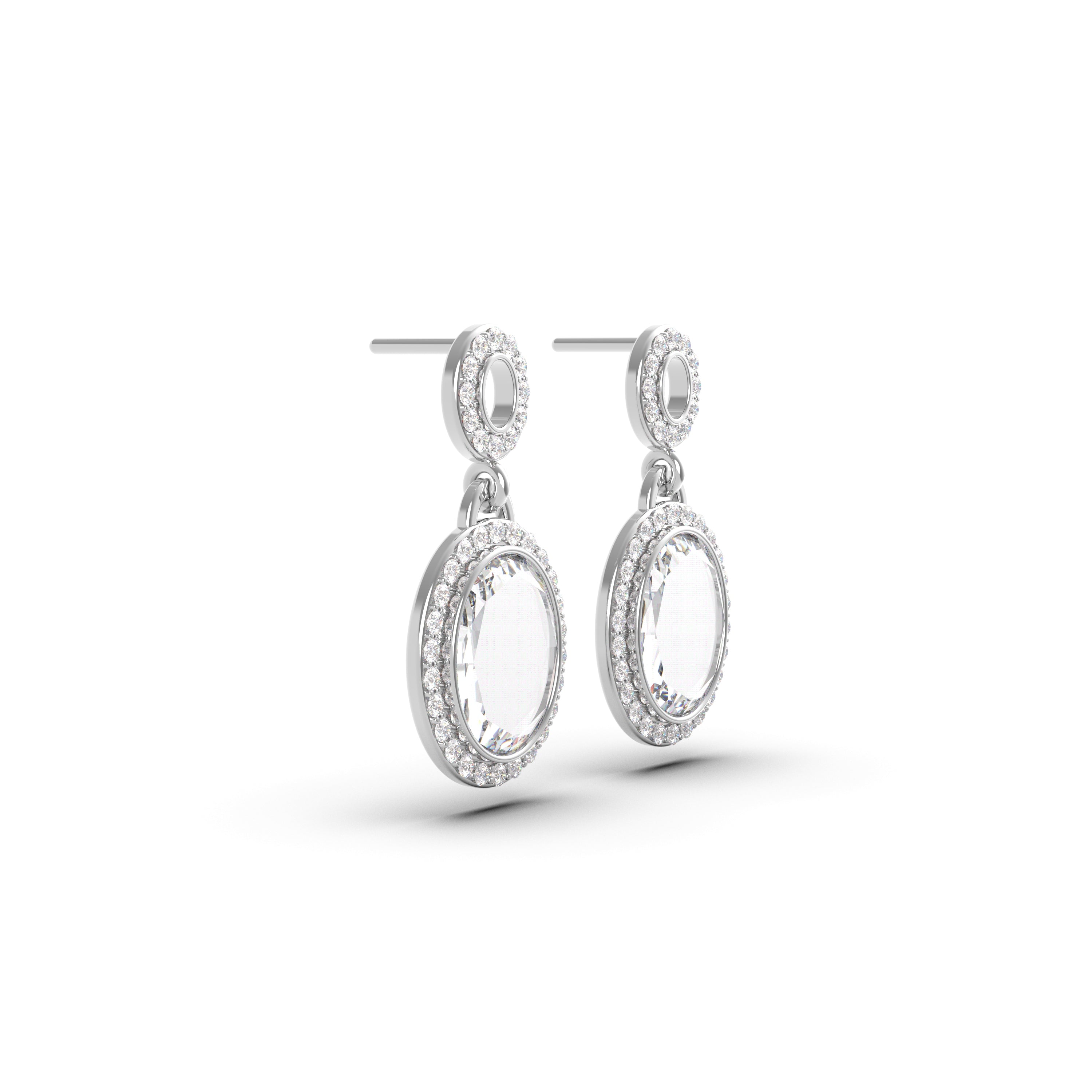 Portrait Cut Earrings - Oval