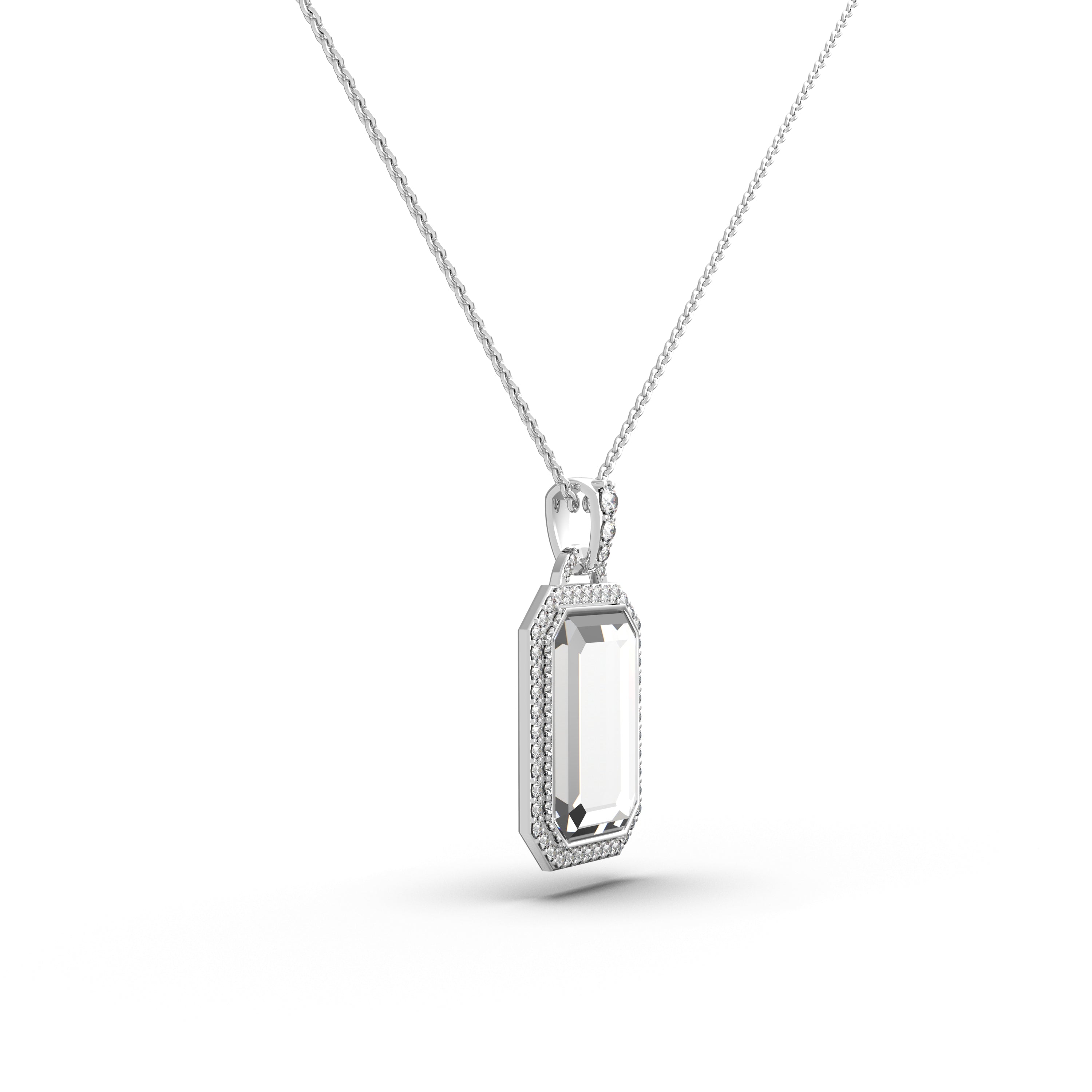 Portrait Cut Pendant Necklace - Emerald