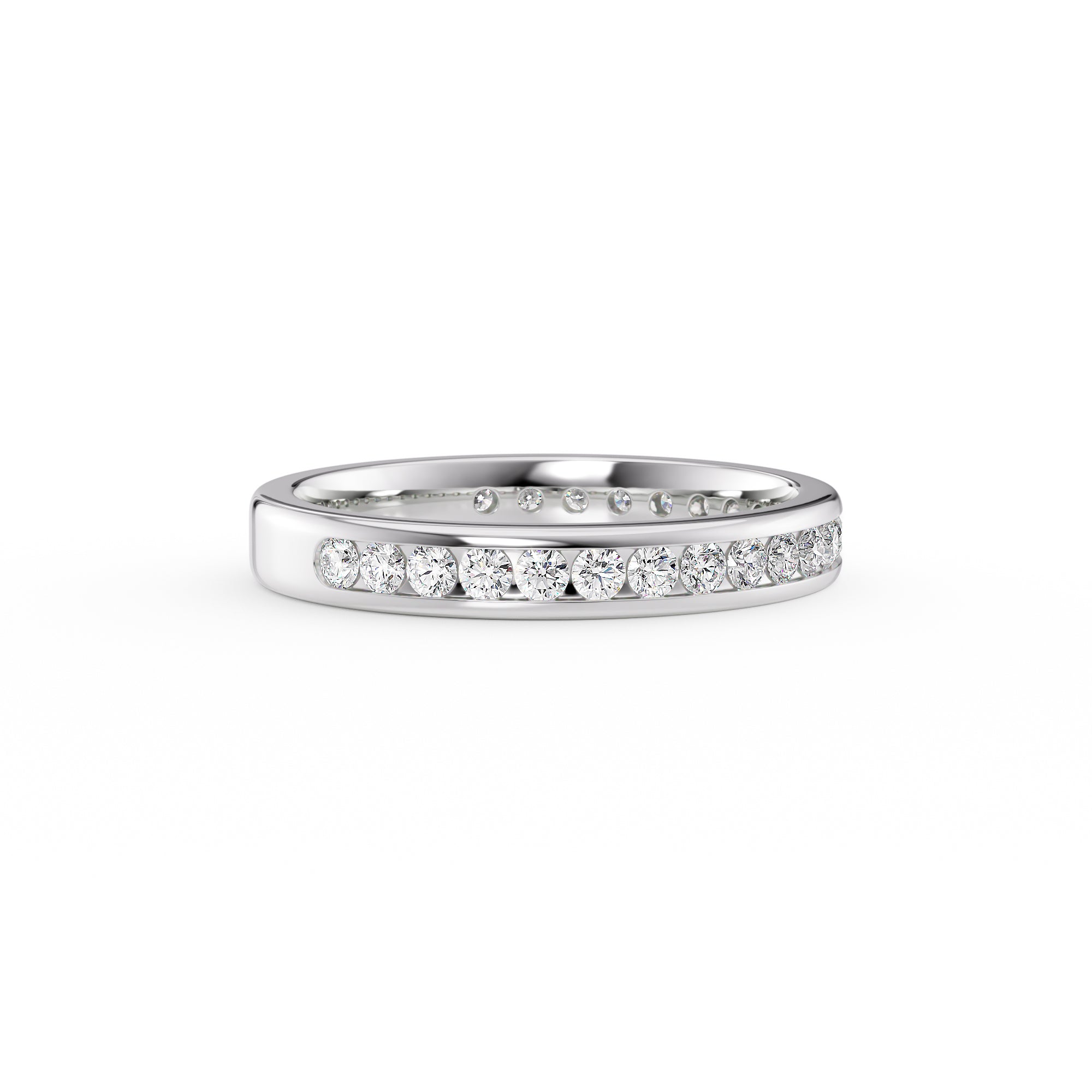 Channel Set Wedding Band