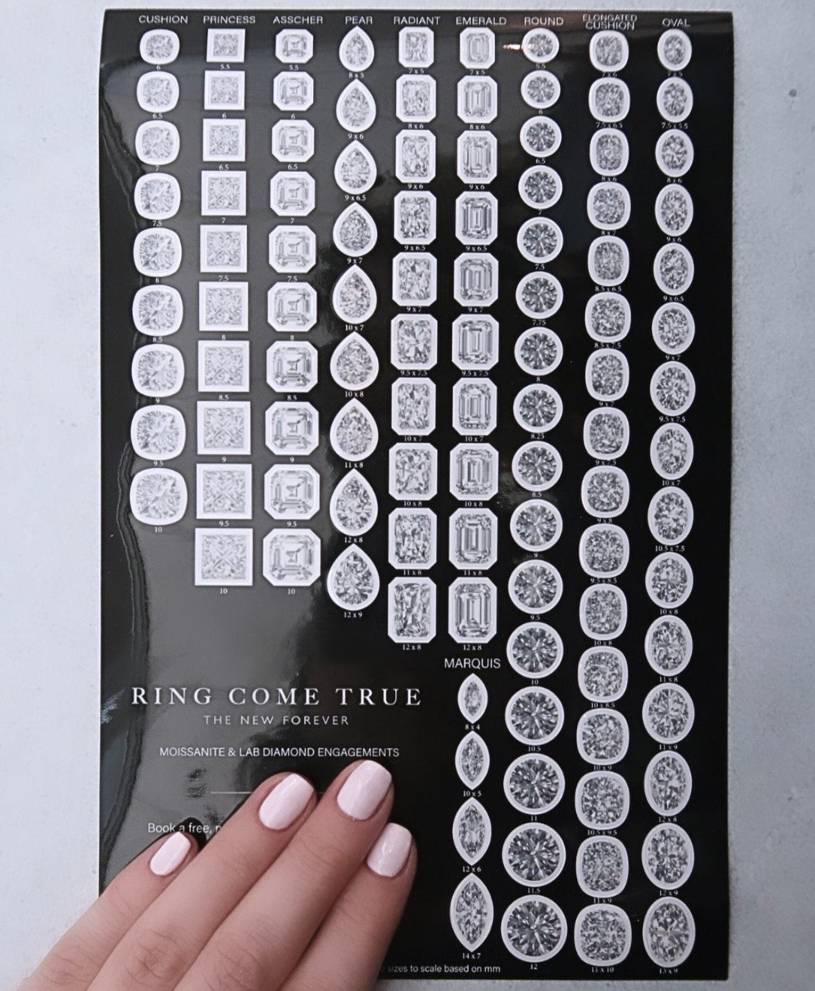 Gemstone Sticker Sheet & Ring Sizer