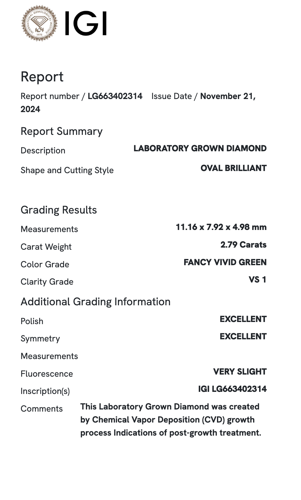 READY: 2.79 ct FANCY VIVID GREEN Lab Diamond Ring