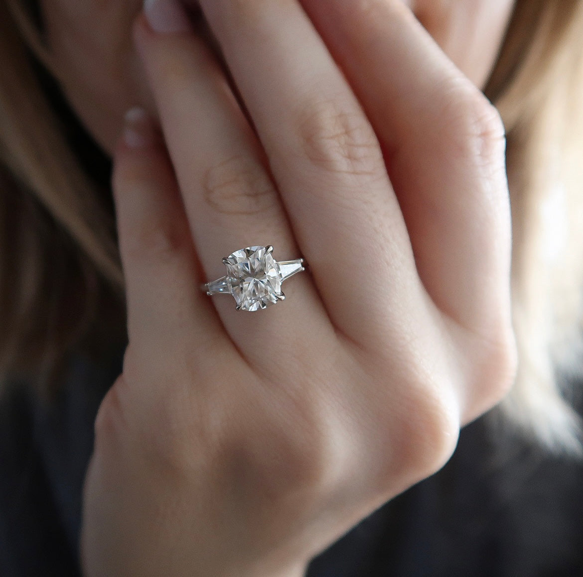 Elongated Cushion Cut engagement ring