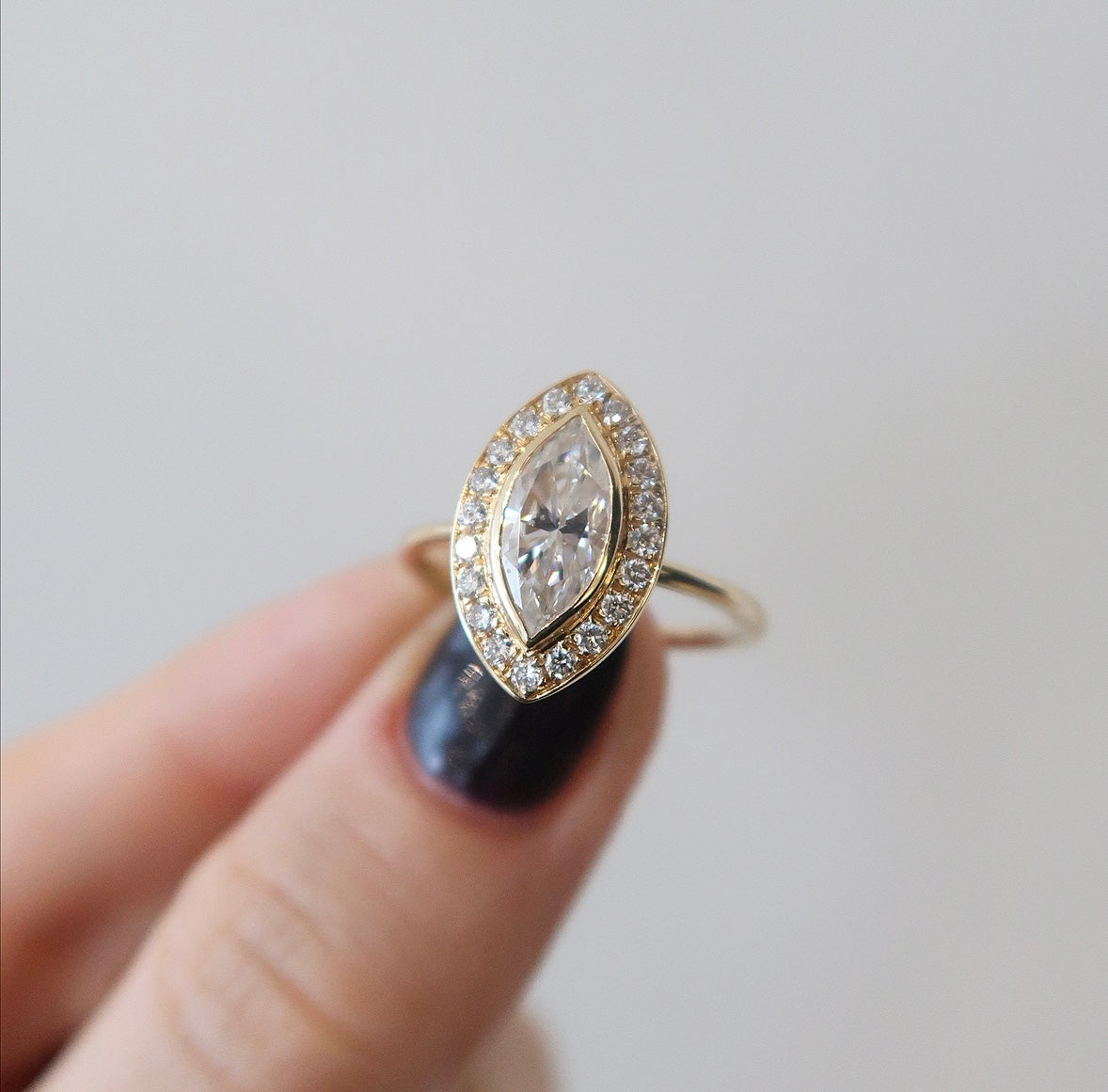 READY: Marquis Bezel Engagement Ring