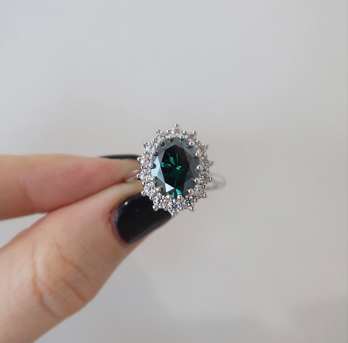 READY: Her Majesty- Green Moissanite