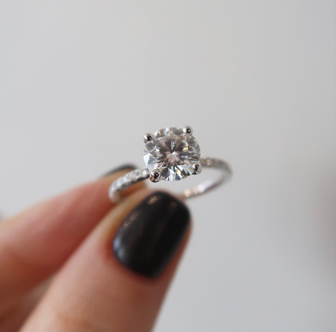 READY: 1.5 CT Round Moissanite Engagement Ring