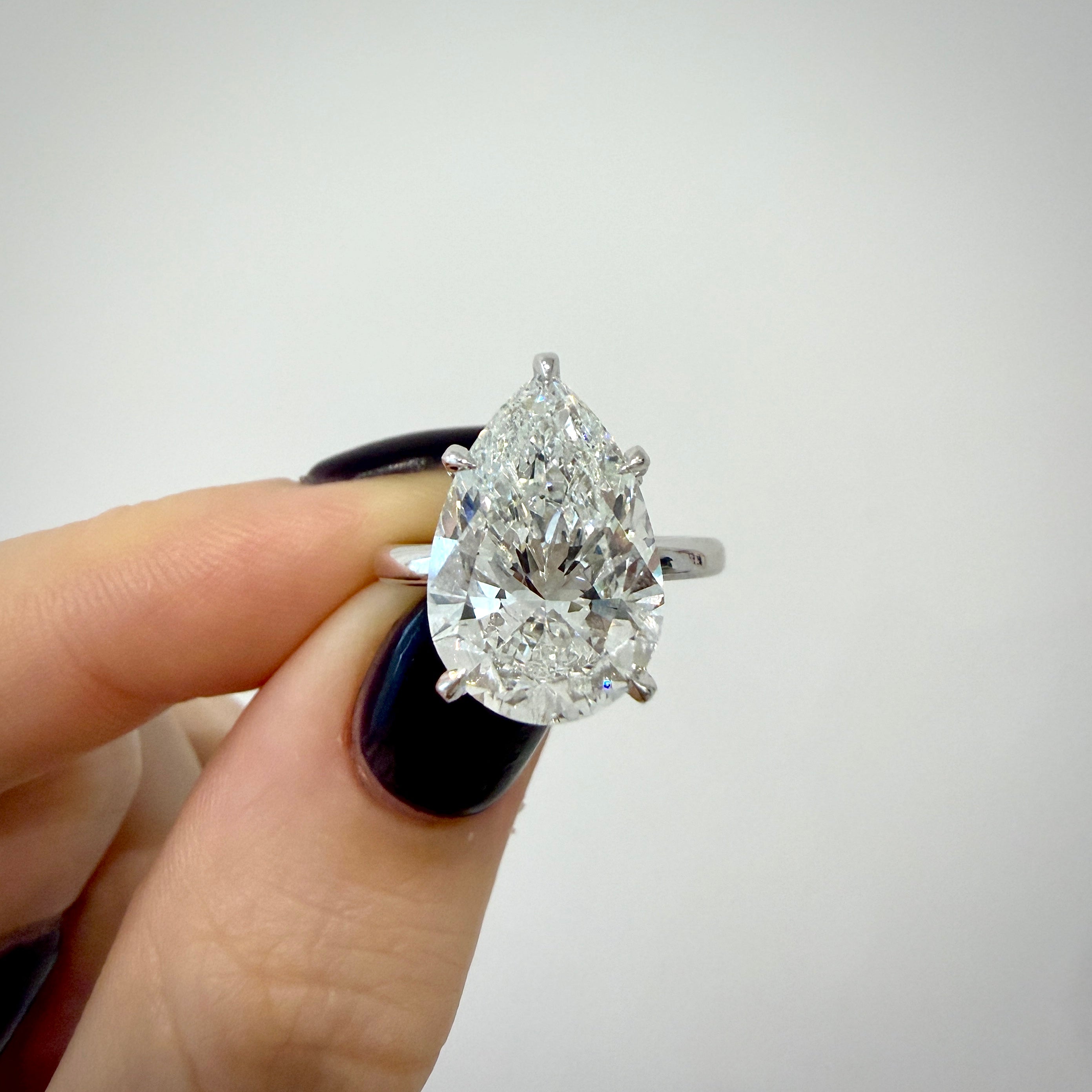 Lab Diamond Solitaire - 5.03 ct E VS2 Pear Cut