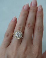 READY: 3 CT OEC Moissanite with Custom Halo
