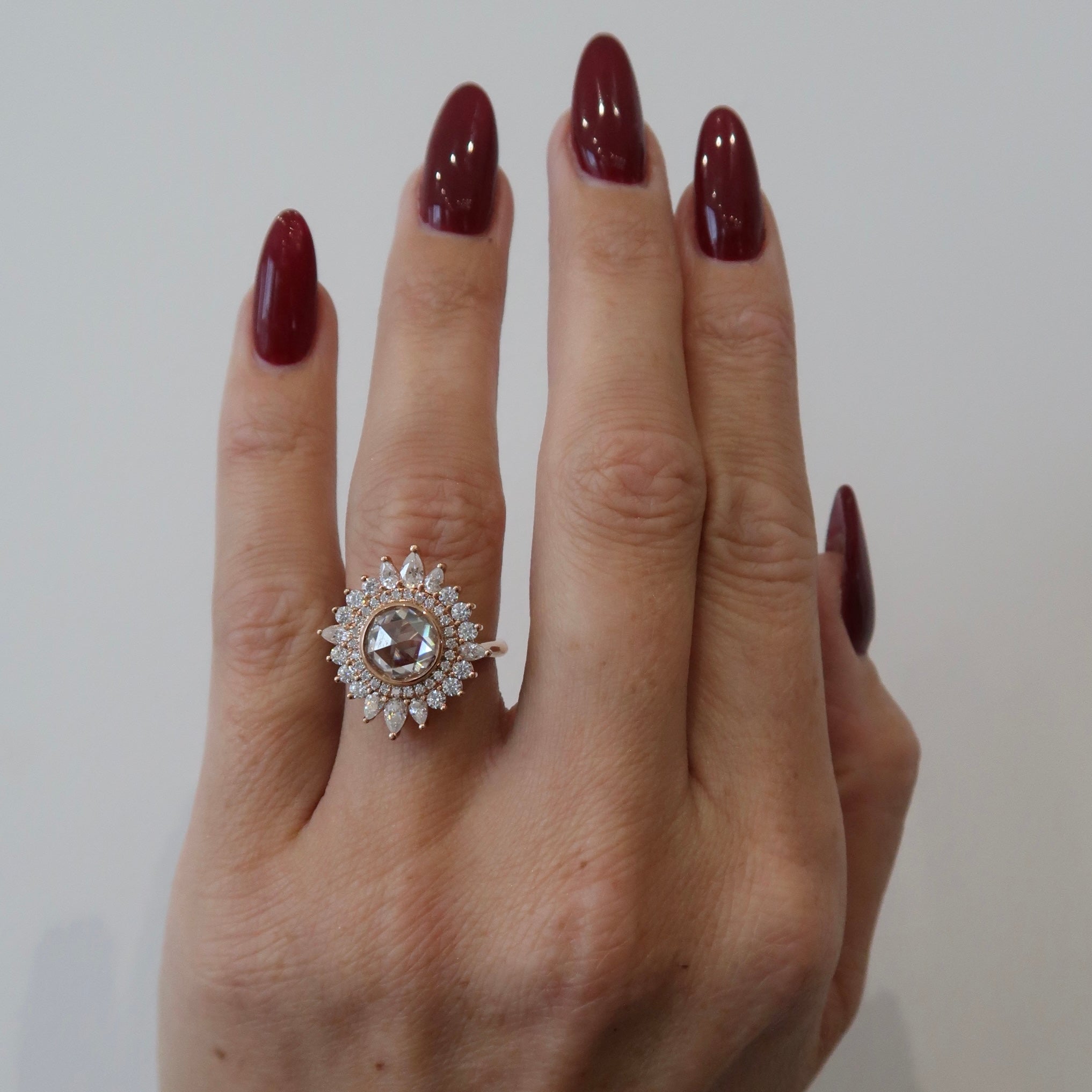 READY: Round Rose Cut -  Heirloom Style Engagement Ring