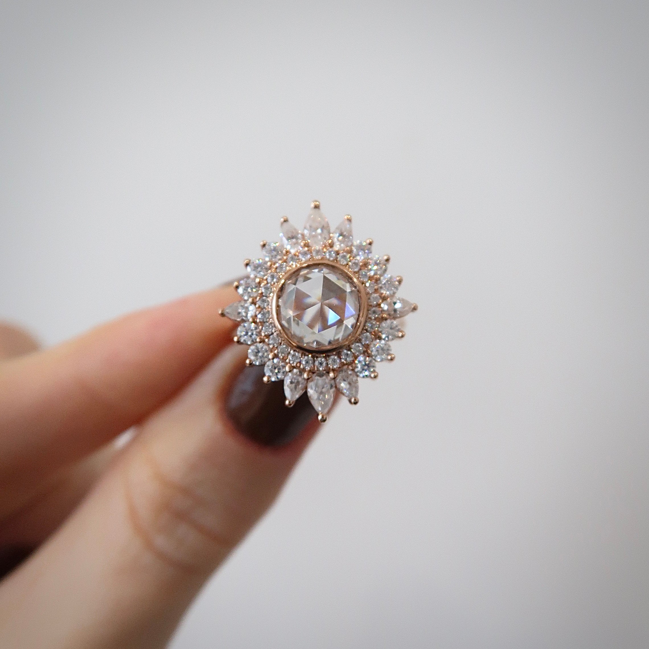 READY: Round Rose Cut -  Heirloom Style Engagement Ring