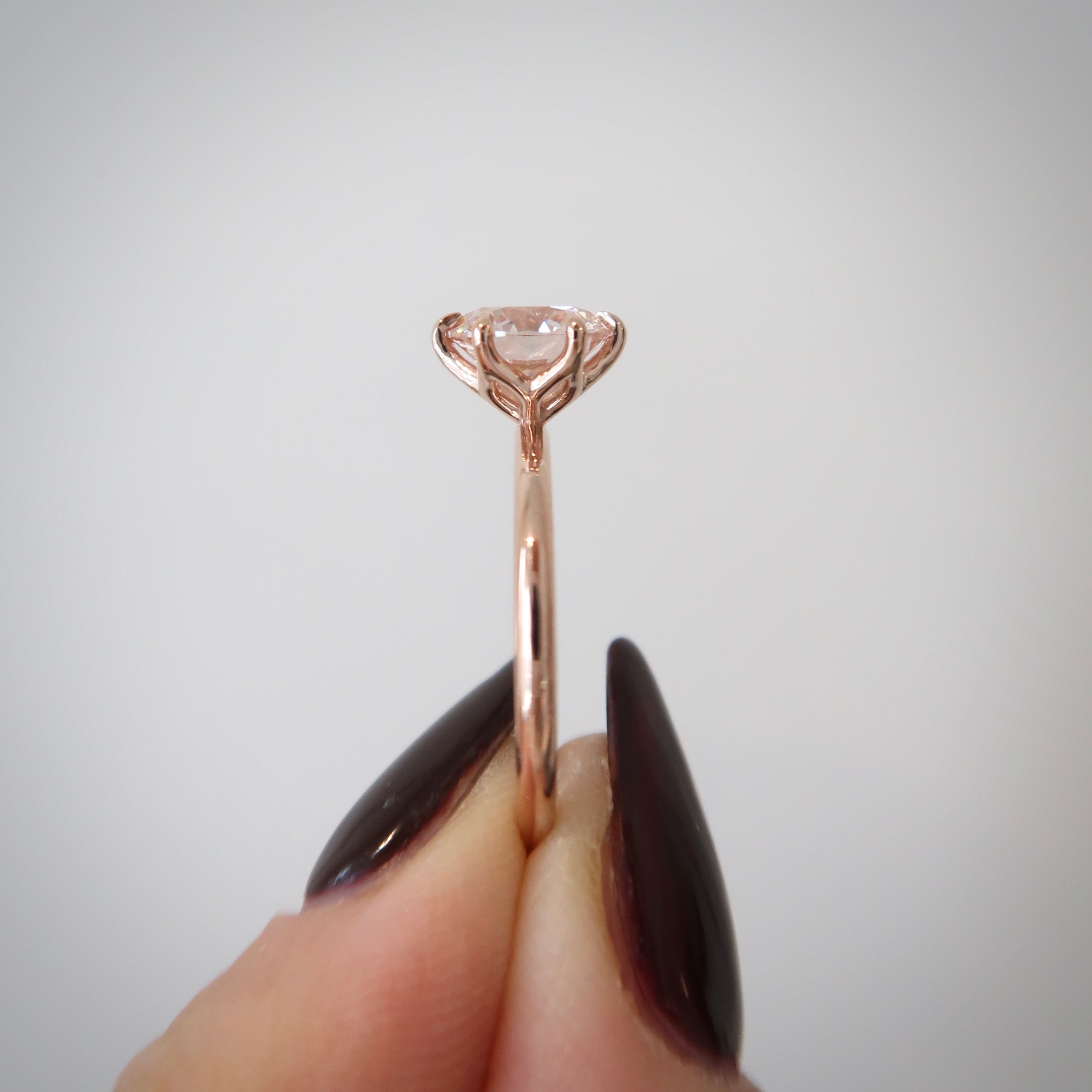 Pink Diamond Petal Solitaire - Round 2.00 FAINT PINK VS1