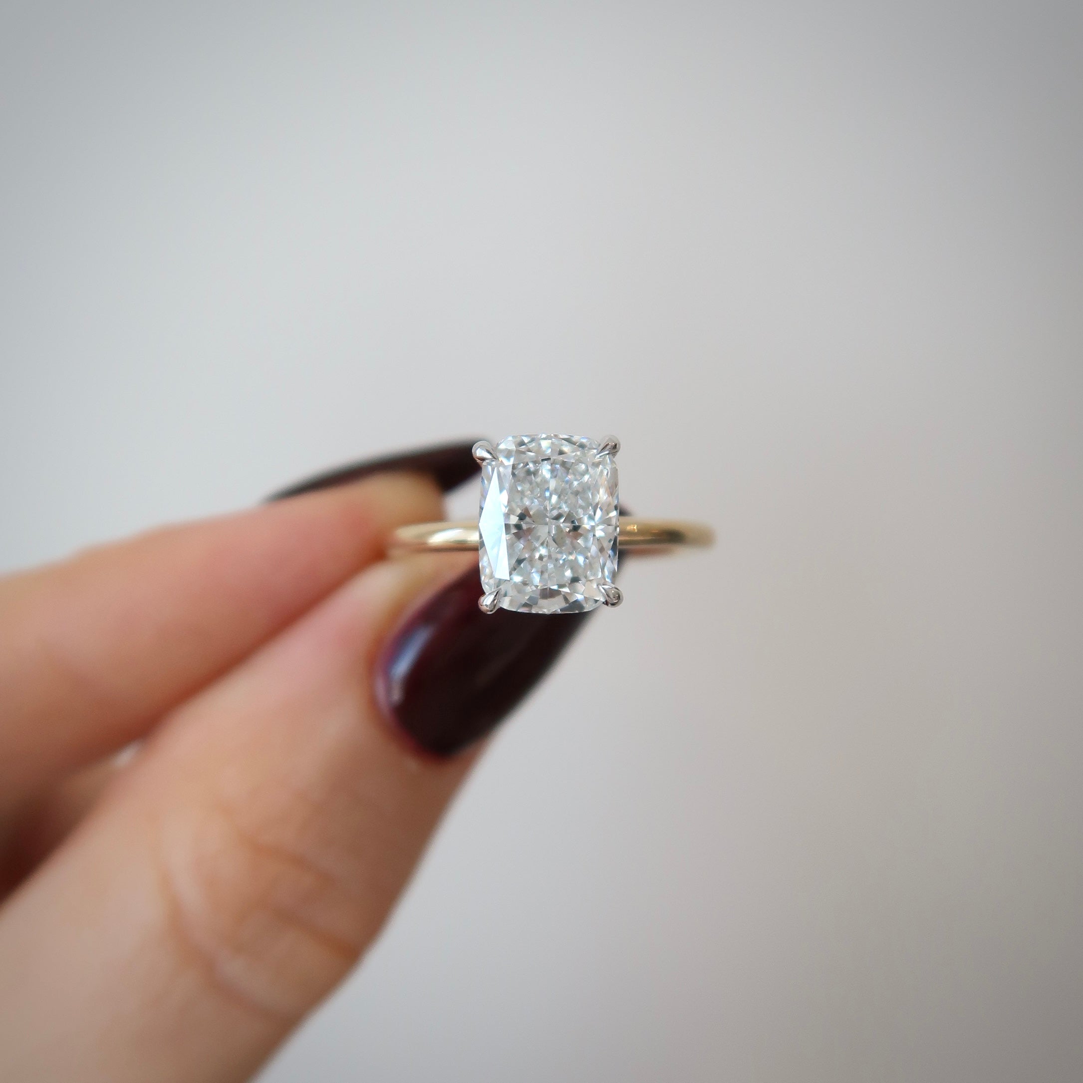 Lab Diamond Solitaire - Elongated Cushion 2.41 E VS1