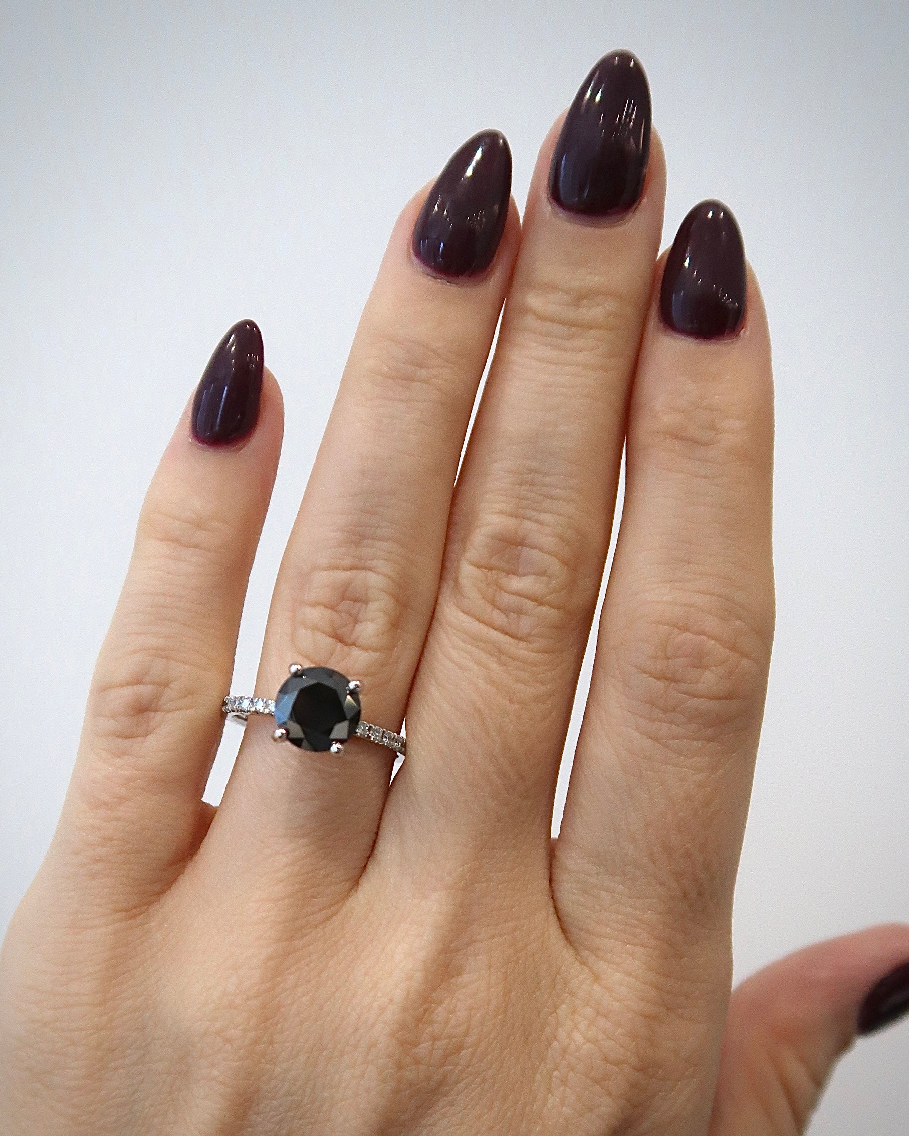 READY: Black Moissanite - Round Solitaire