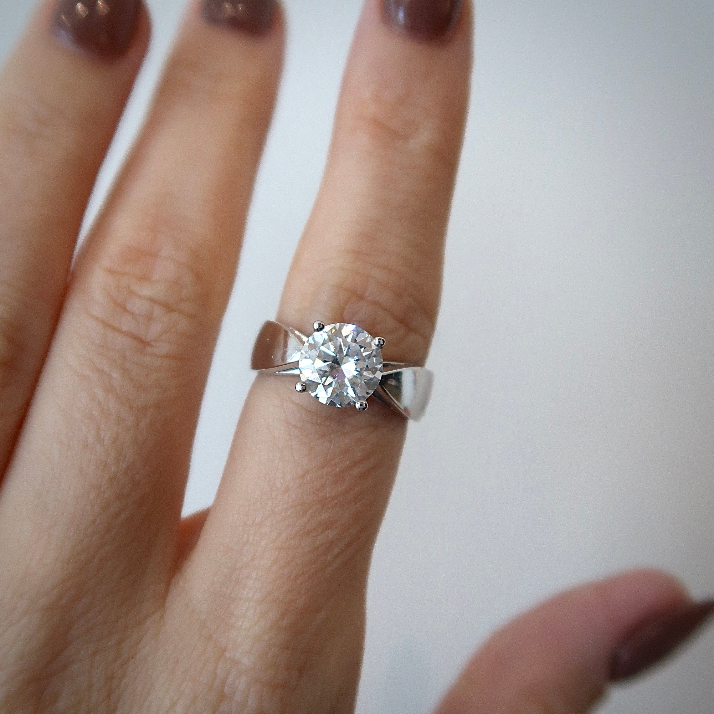 READY: 2 ct Wide Band Round Engagement Ring