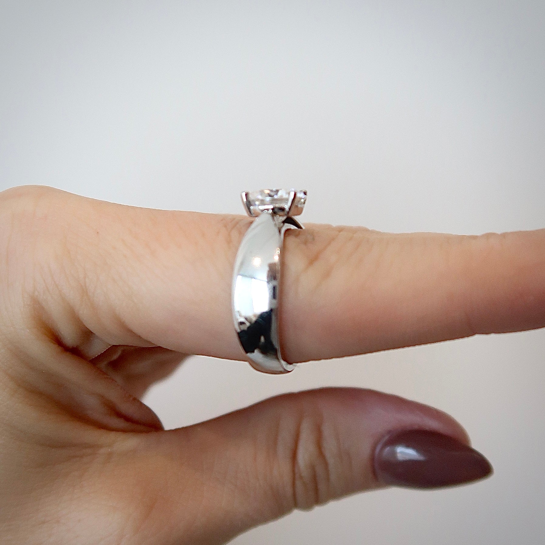 READY: 2 ct Wide Band Round Engagement Ring