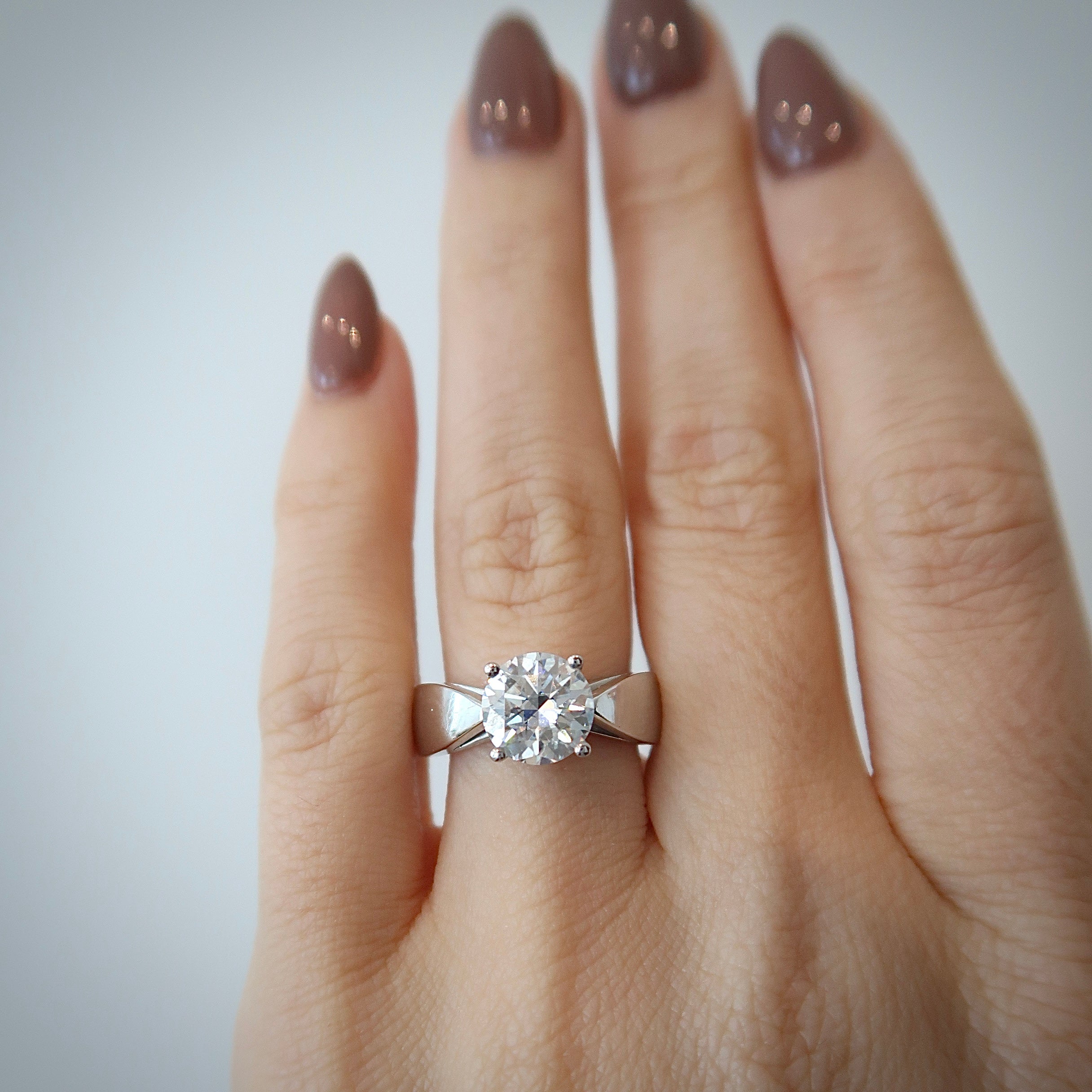 READY: 2 ct Wide Band Round Engagement Ring
