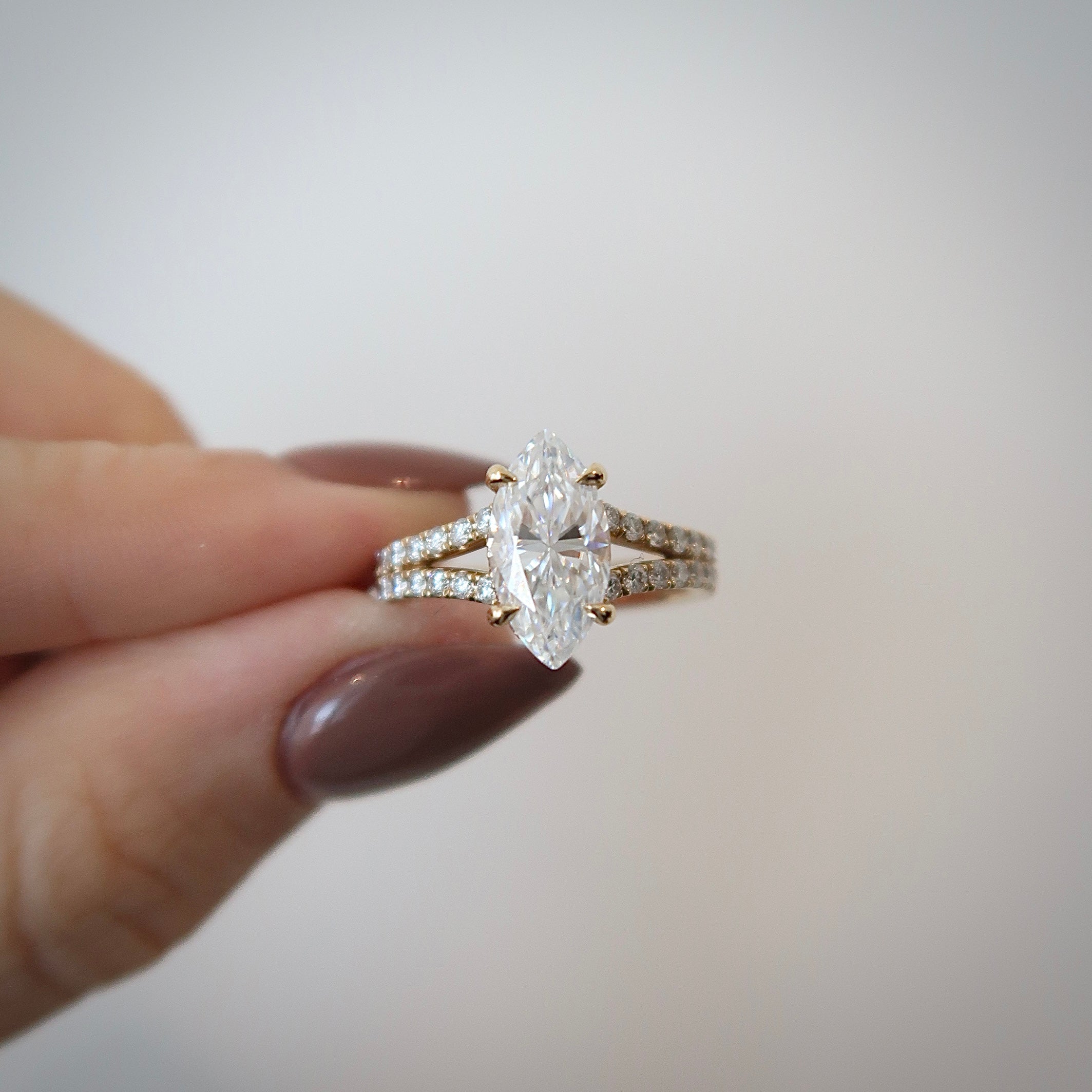 READY: 1.8 ct Marquis Cut Split-Shank Engagement Ring