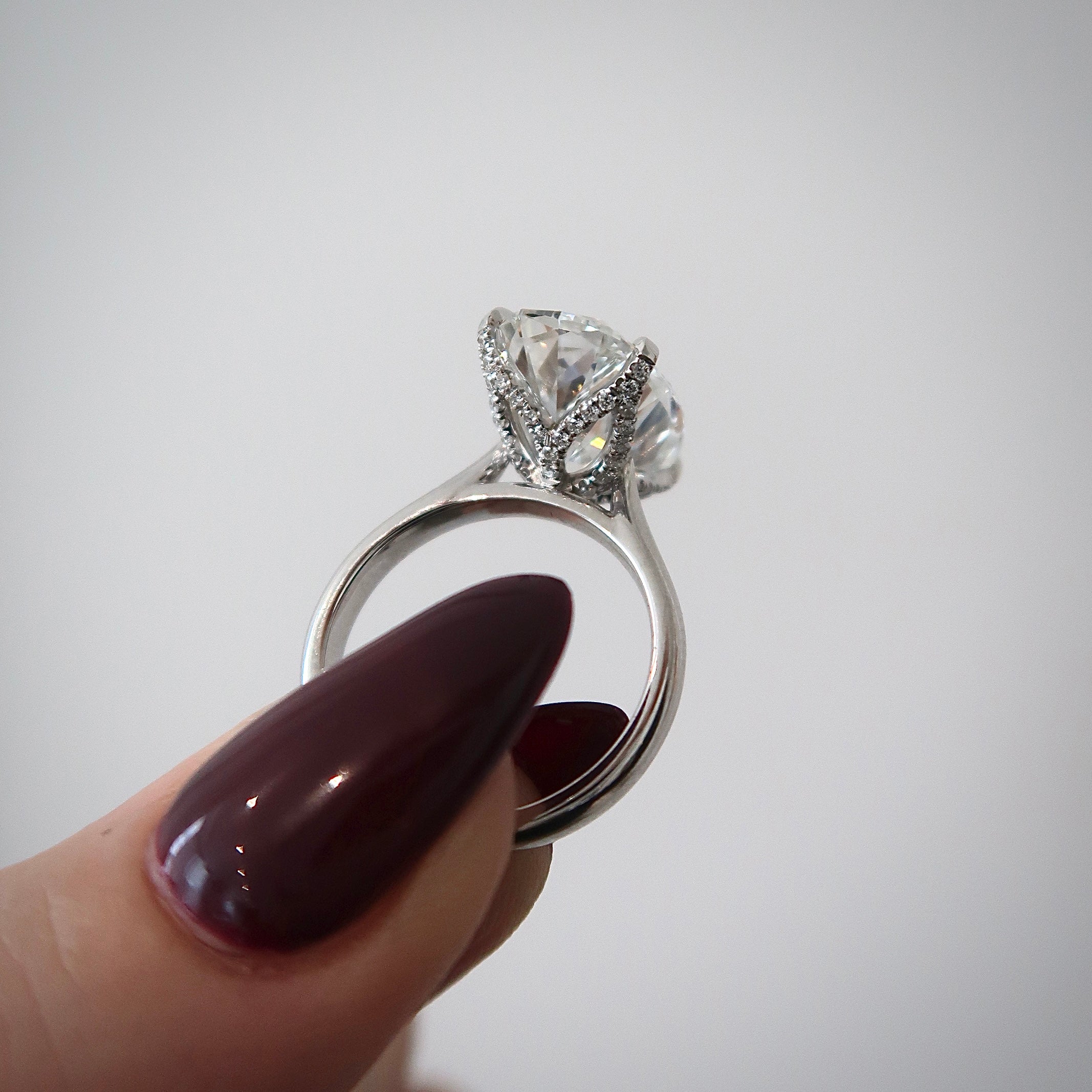 Lab Diamond Solitaire - 8.60 ct Oval E VVS2 Lab Diamond Ring