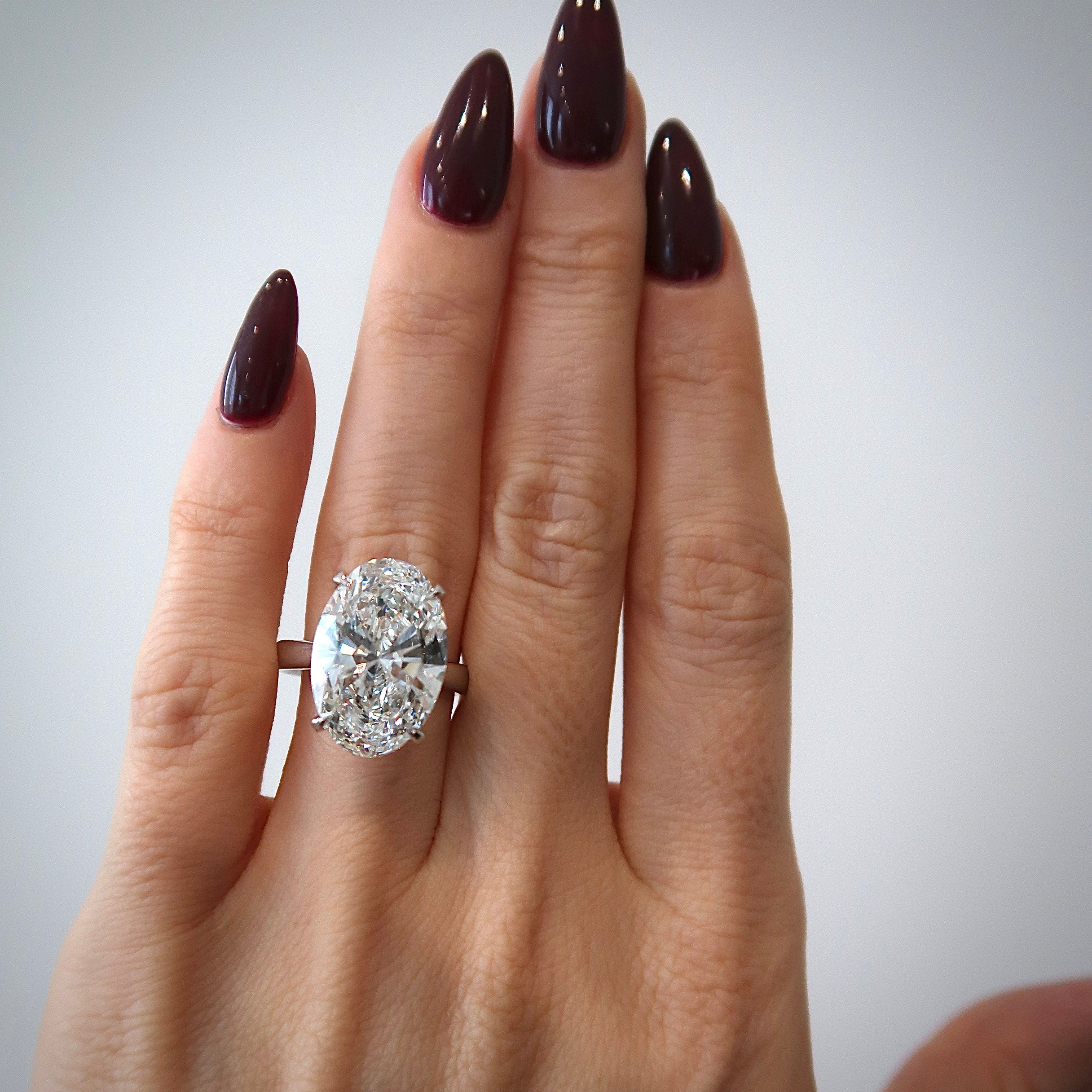 Lab Diamond Solitaire - 8.60 ct Oval E VVS2 Lab Diamond Ring