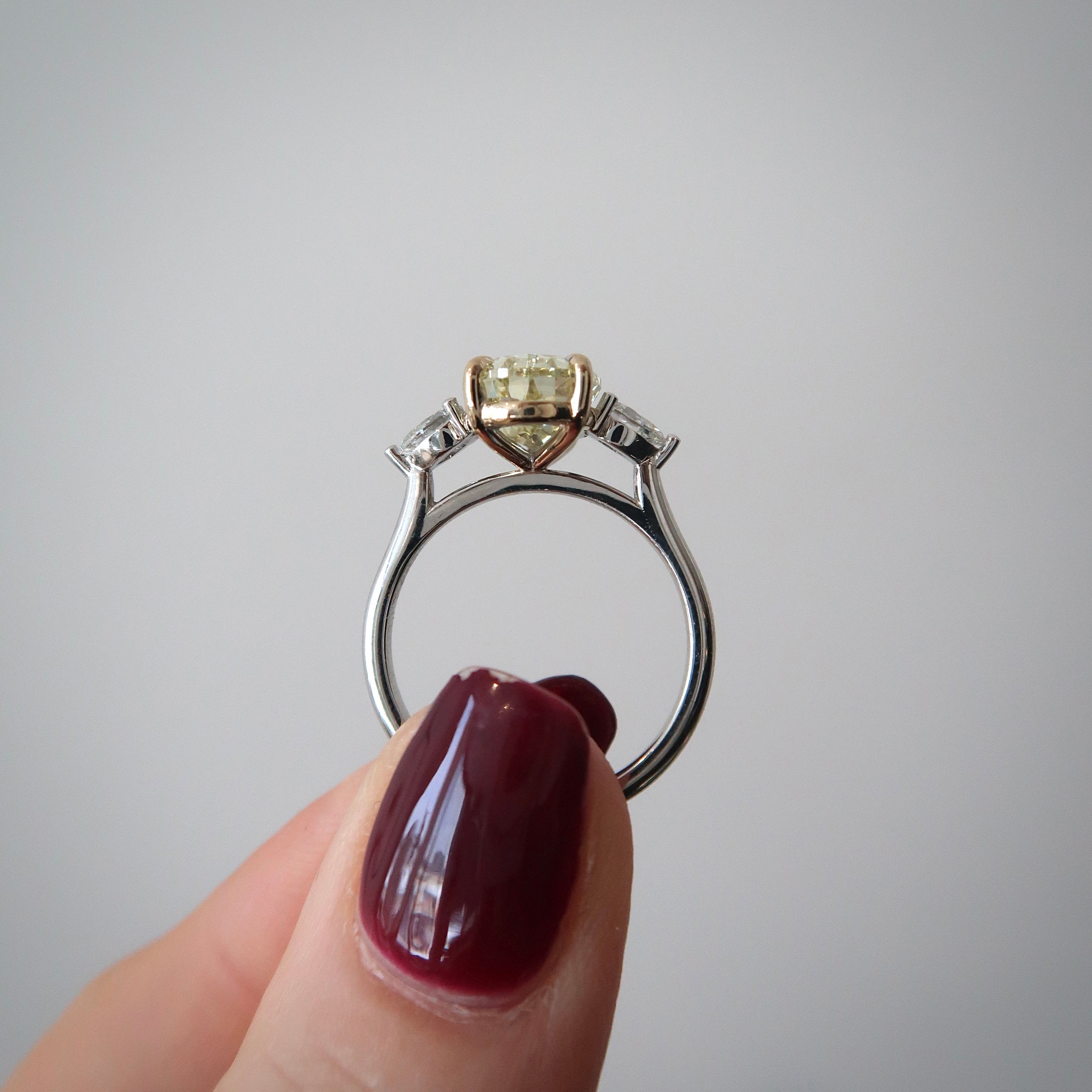 Lab Diamond Ring - 3.77 ct Fancy Vivid Yellow Pear Cut Ring