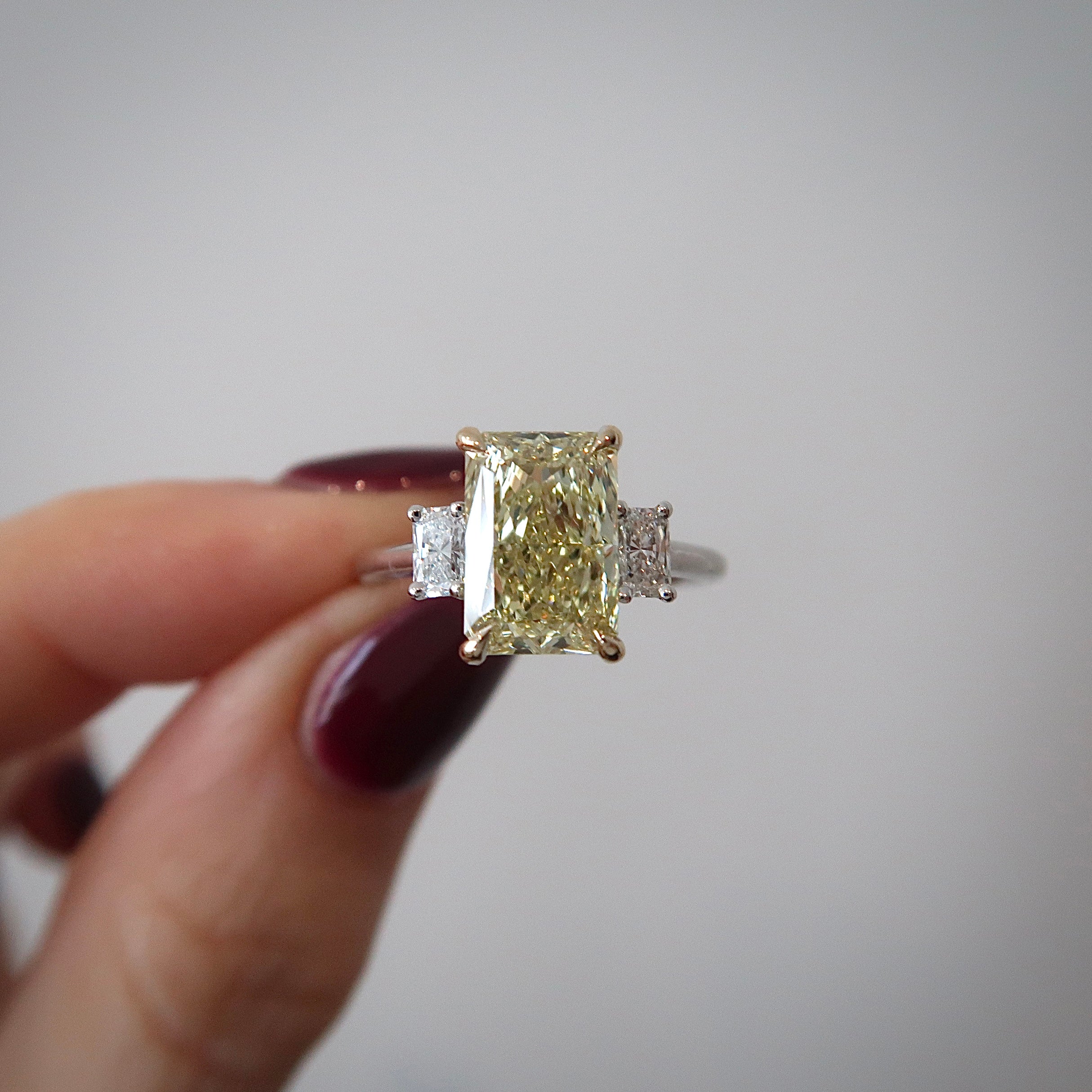Lab Diamond Ring - 2.70 ct Fancy Vivid Yellow Radiant Cut Ring