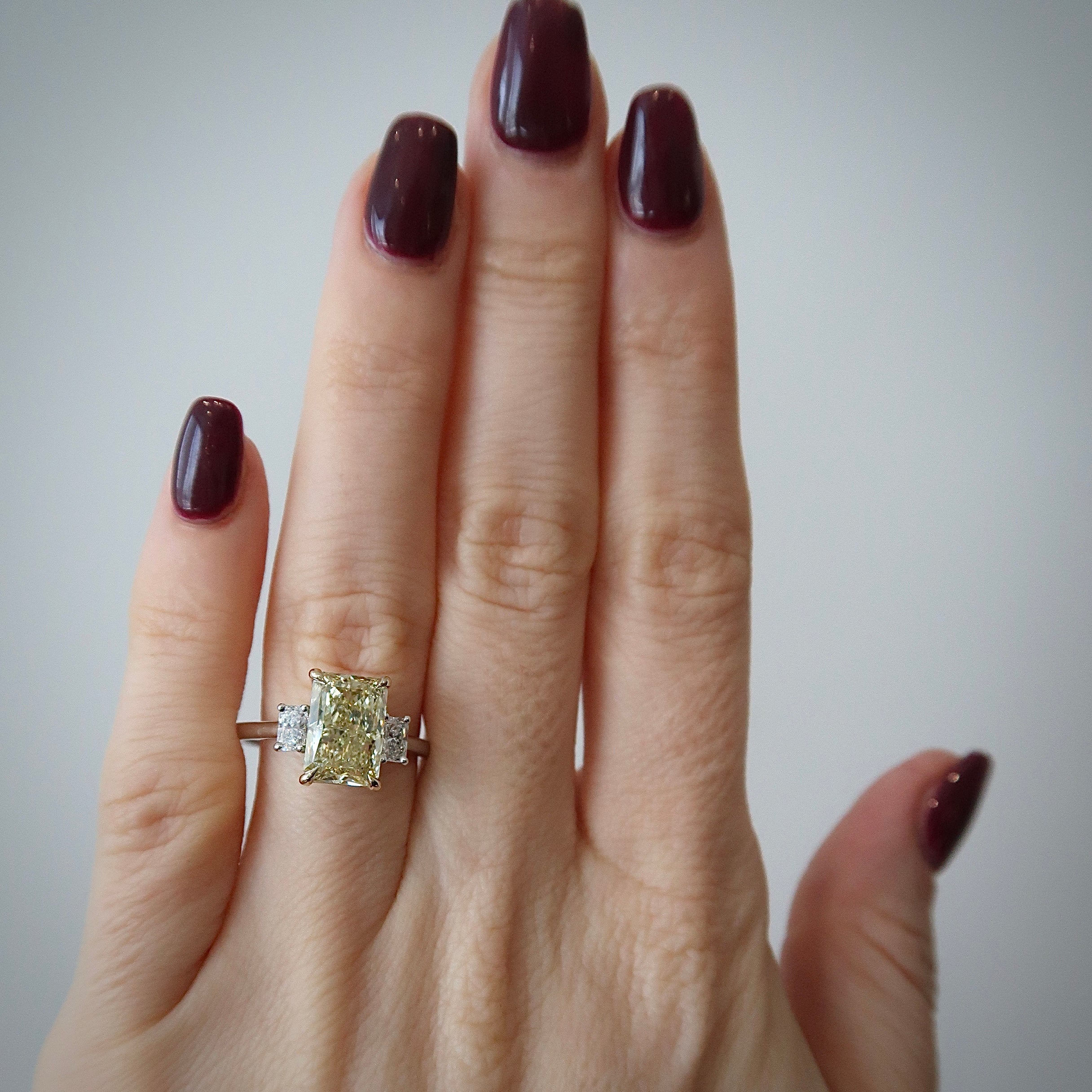 Lab Diamond Ring - 2.70 ct Fancy Vivid Yellow Radiant Cut Ring