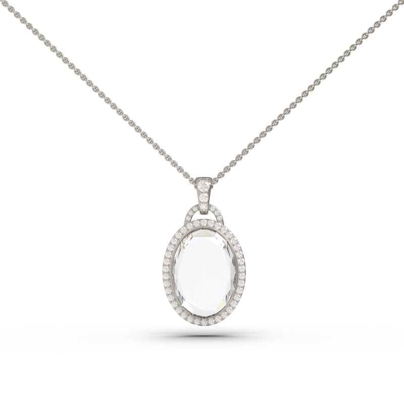 Portrait Cut Pendant Necklace - Oval