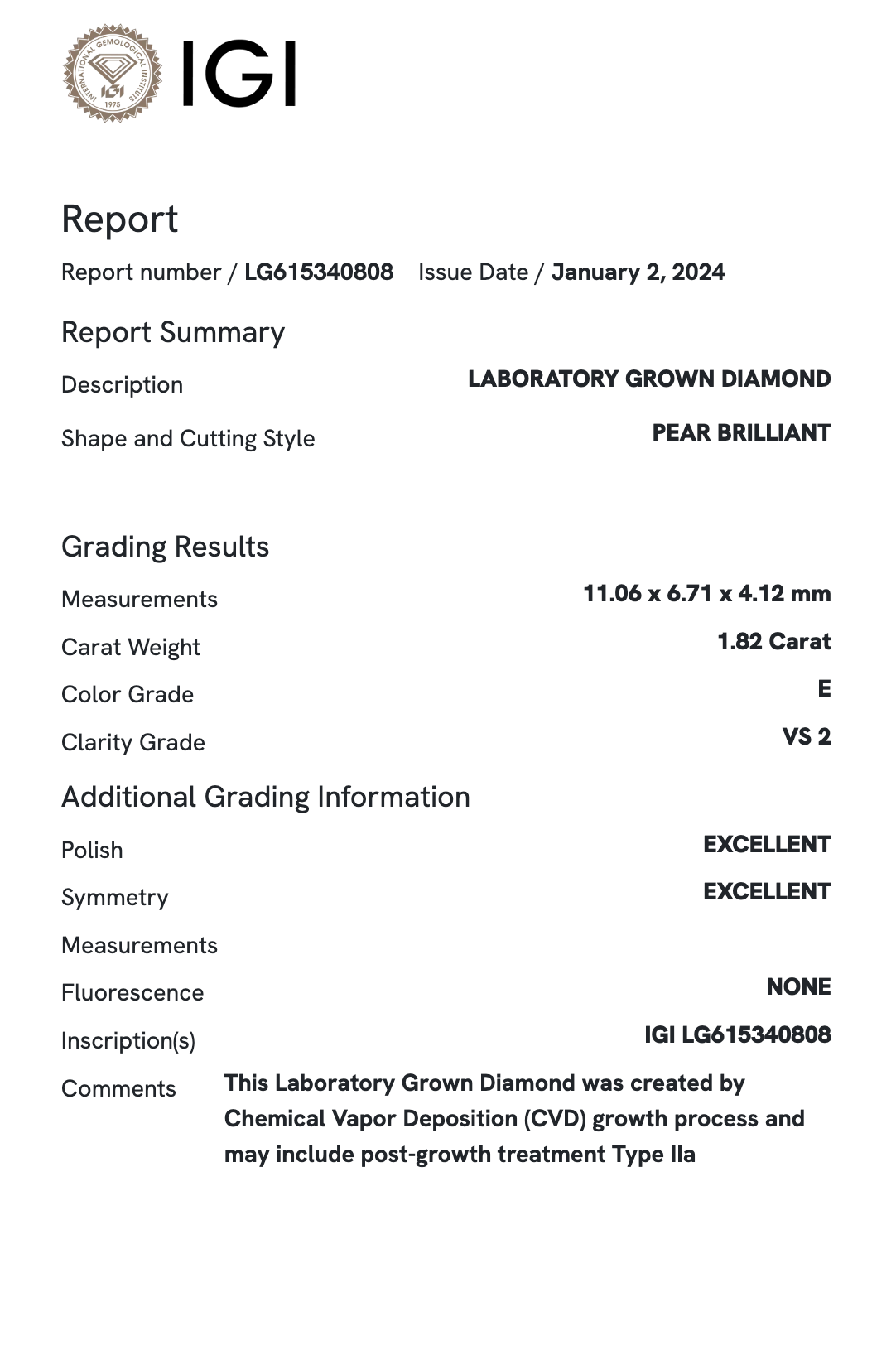 Lab Diamond Ring - Pear Lab Diamond Psykhe Ring