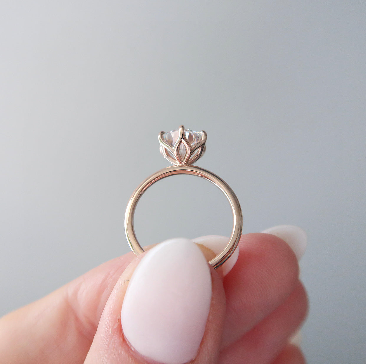 Petal setting store engagement ring